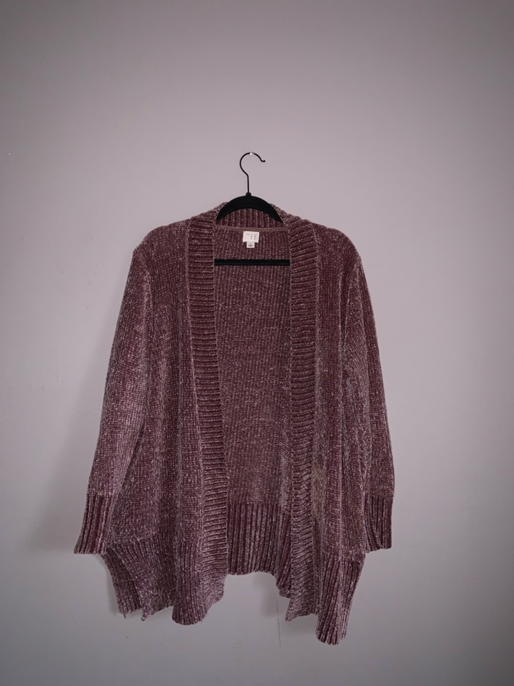 A New Day Chenille Cardigan Open Front Sweater Soft Cozy Women’s - Mauve Pink